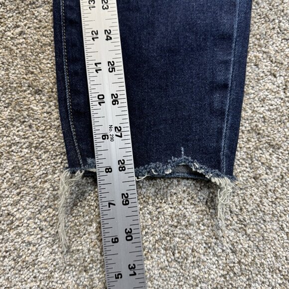 Paige Verdugo Ankle Jeans Womens 28 Stretch Distressed Raw Hem Dark Wash Denim - Picture 11 of 13